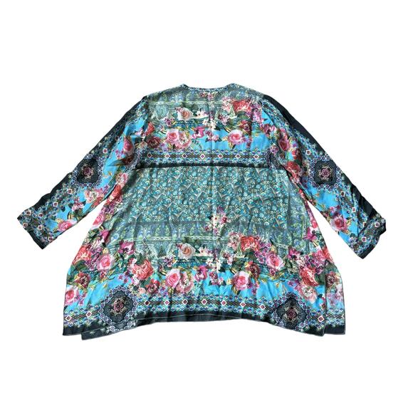 Johnny Was Besimo Silk Floral Printed Blouse - Picture 3 of 11